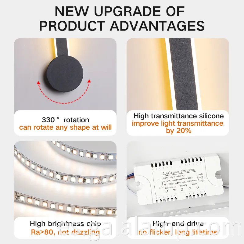 Elegante apliques montados en pared LED para iluminación de dormitorio